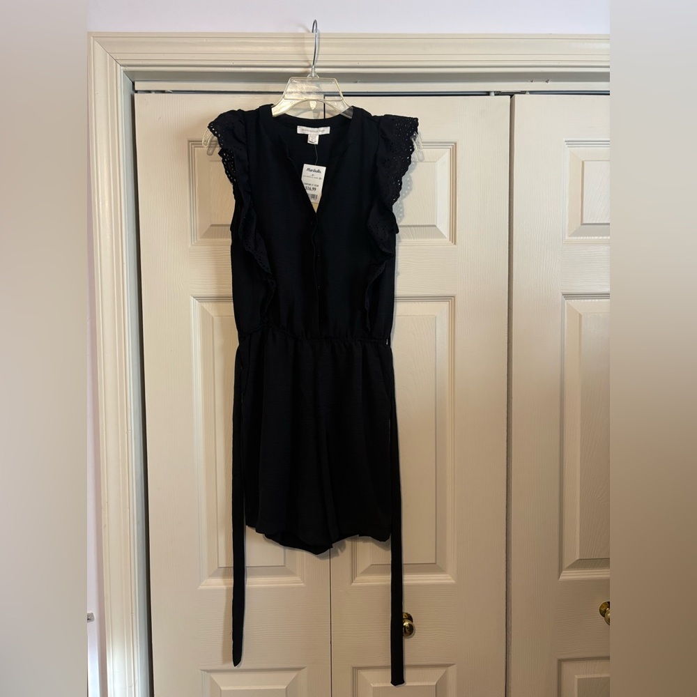 Monteau Black V-Neck Romper